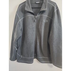 The North Face Full Zip Fleece Dark Gray Jacket Mens Size XX Large‎
